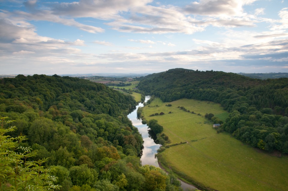 The beautiful River Wye in Herefordshire. The Wye Valley is an area of Outstanding Natural Beauty