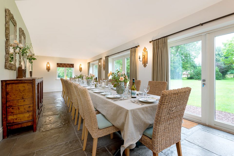 Dining area overlooking south facing garden