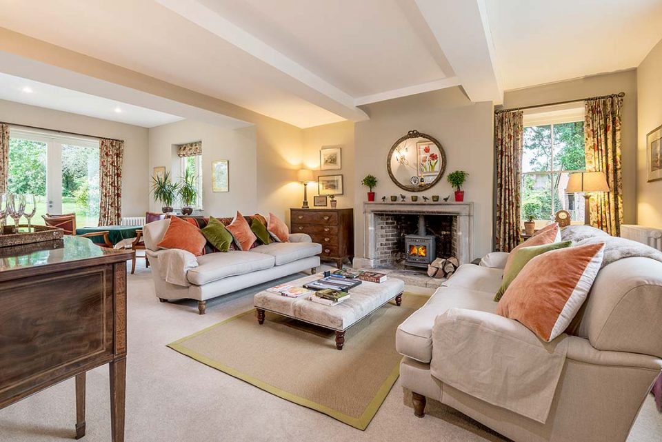 The elegant drawing room with card table