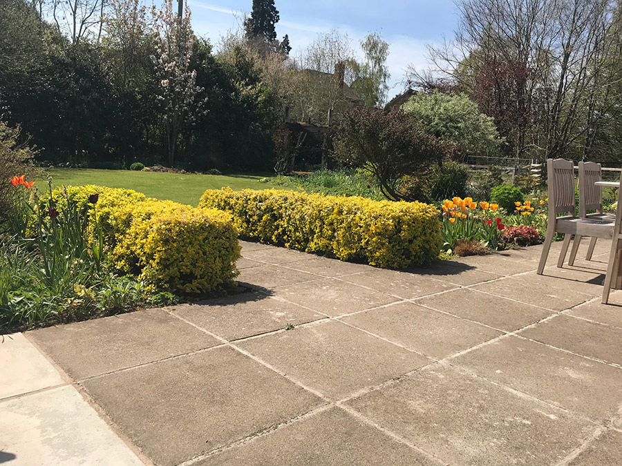 The south facing terrace at the CIder Mill