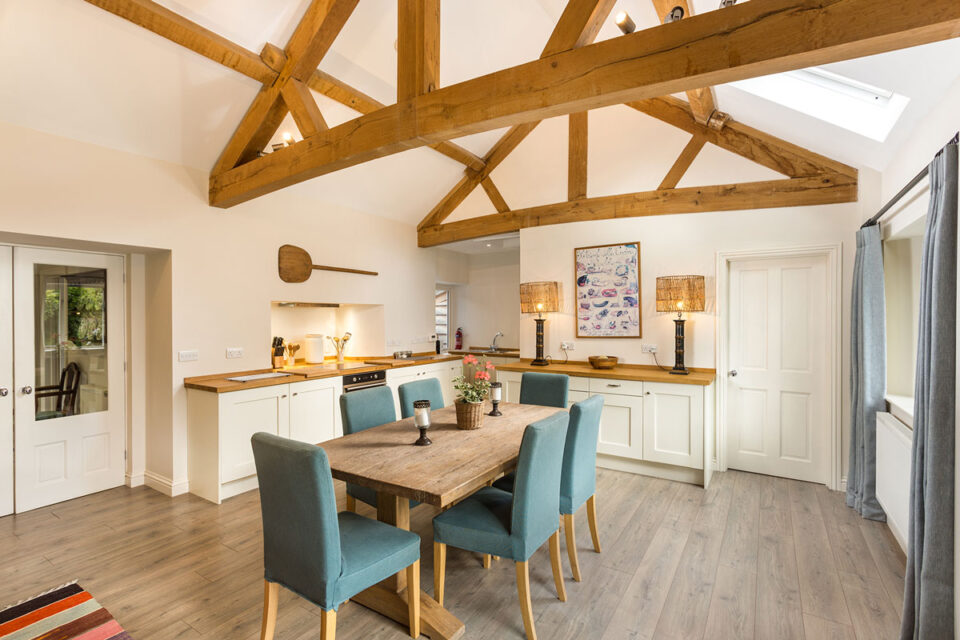 Dining area and kitchen at the Cider Mill