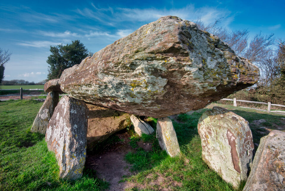 Arthur's Stone, overlooking the Golden Valley, Herefordshire and the Wye Valley.