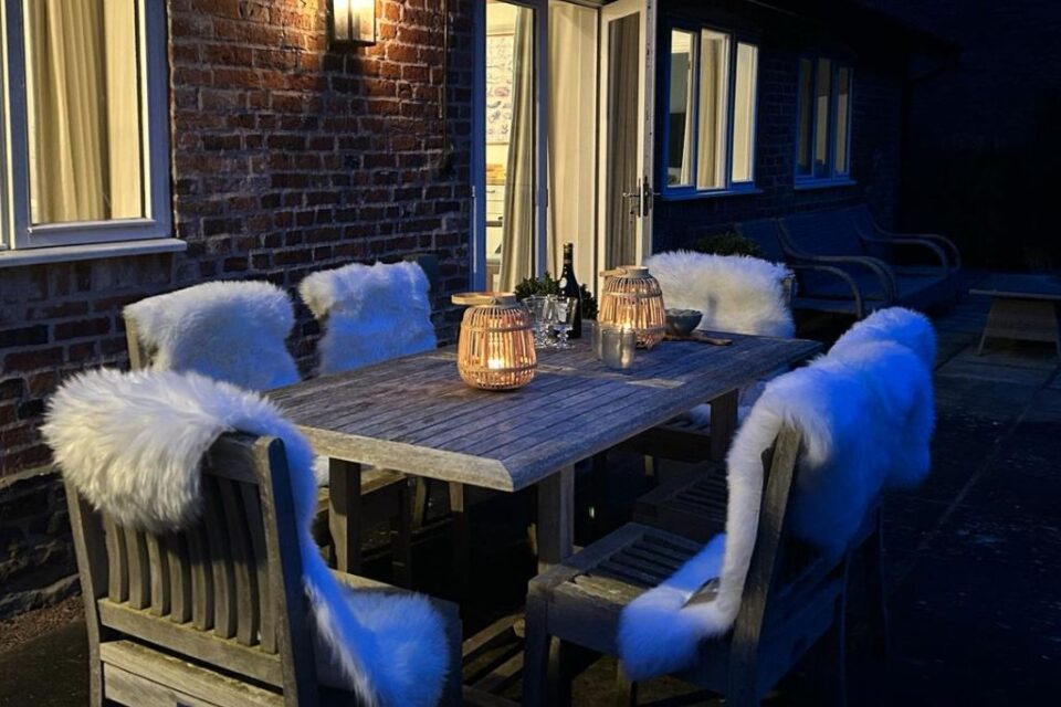 The Cider Mill is a spacious holiday cottage with three bedrooms. It has a large open plan kitchen, dining and living area with French doors leading to the patio | Monnington House and Cottages, Herefordshire