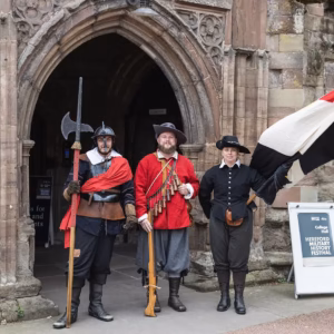 3 re-enactment actors at the 2026 Hereford Military History Festival